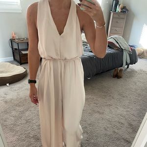 Champagne Satin Halter Jumpsuit